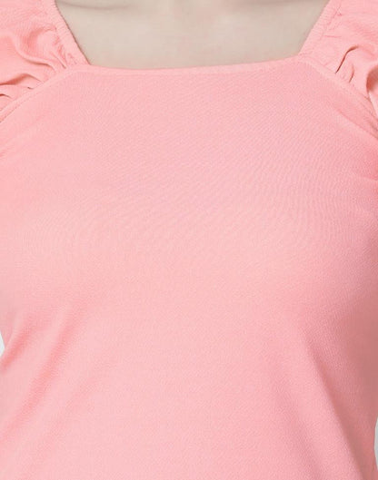 Peach Colored Lycra Knitted Top | Leemboodi