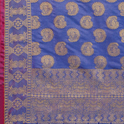 Blue Coloured Poly Silk Jacqaurd Dupatta | Sudathi