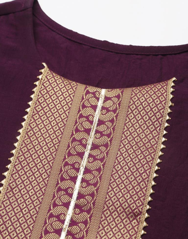 Wine Kurti With Pant And Dupatta | Leemboodi