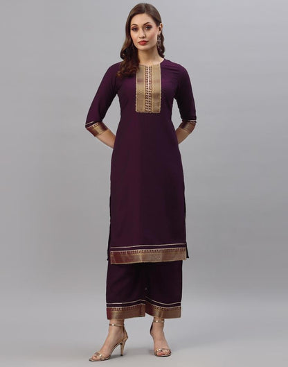 Wine Kurti With Pant And Dupatta | Leemboodi