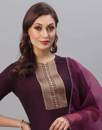 Wine Kurti With Pant And Dupatta | Leemboodi