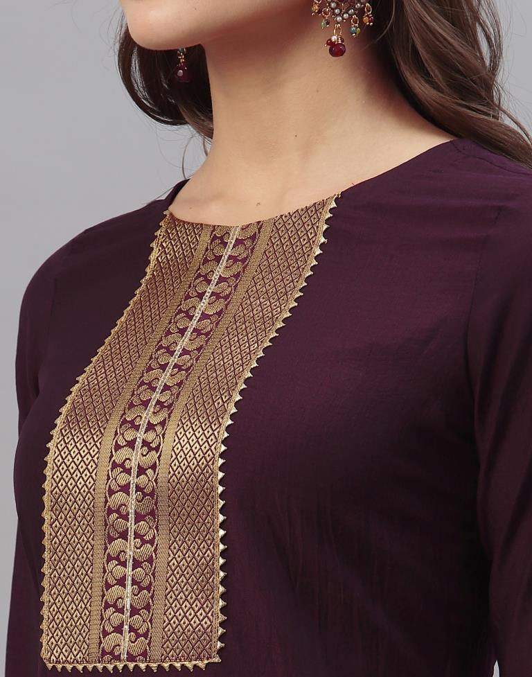 Wine Kurti With Pant And Dupatta | Leemboodi