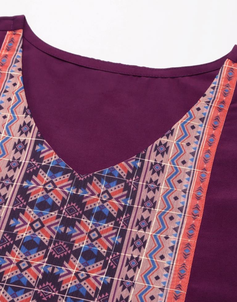 Wine Kurti With Pant And Dupatta | Sudathi