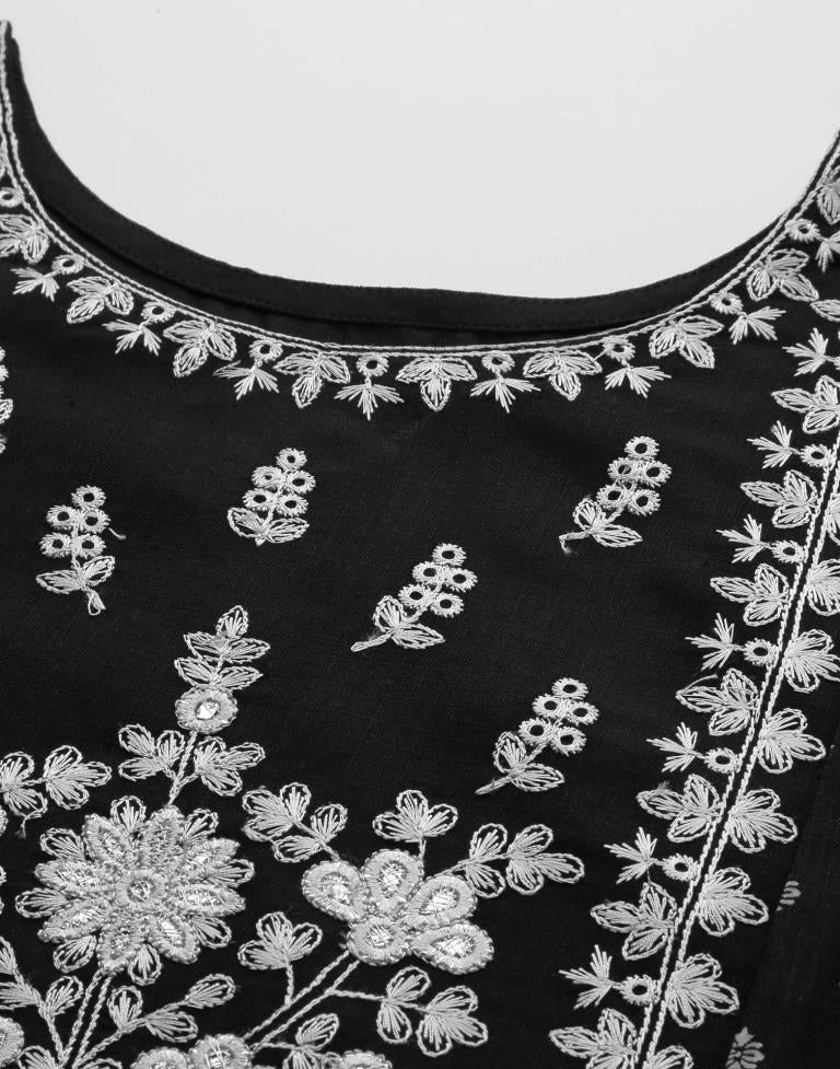 Black Kurti With Pant And Dupatta | Leemboodi