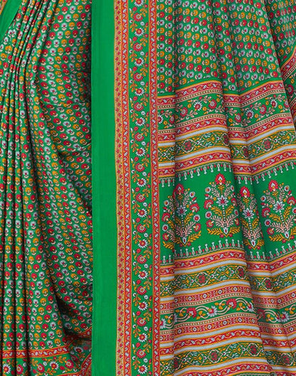 Multicoloured Printed Silk Saree