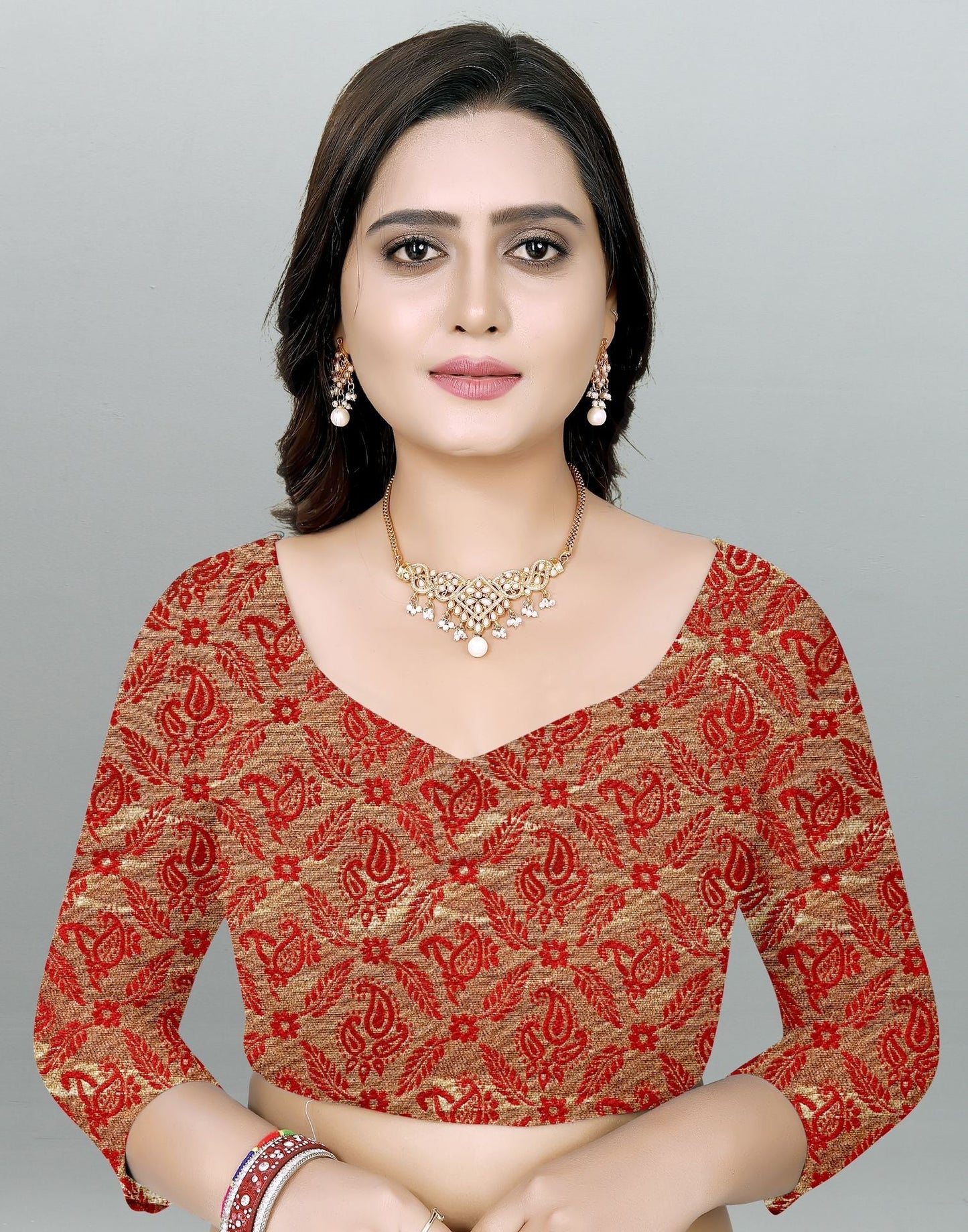 Maroon Plain Pre-draped Saree | Leemboodi