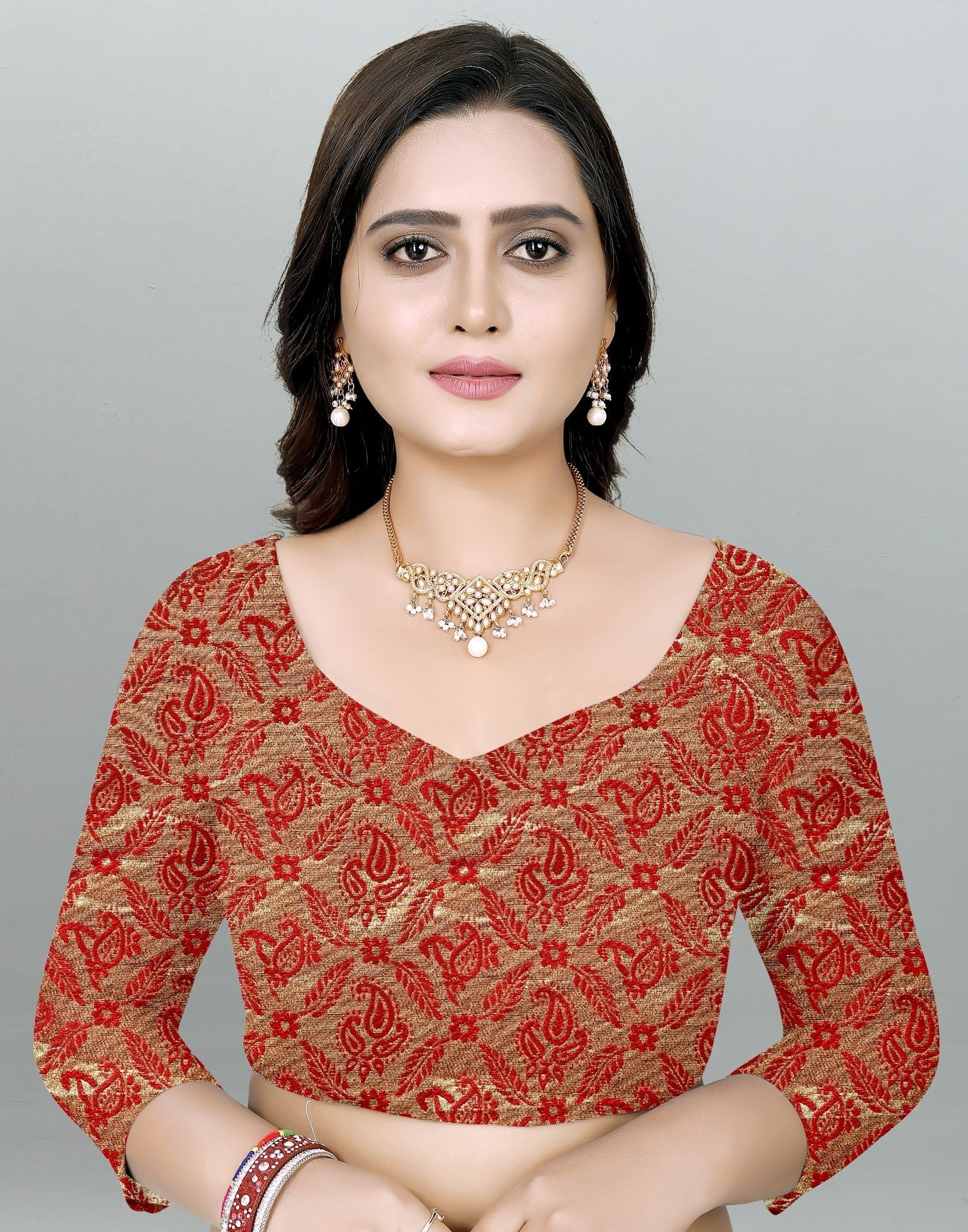 Maroon Plain Pre-draped Saree | Leemboodi