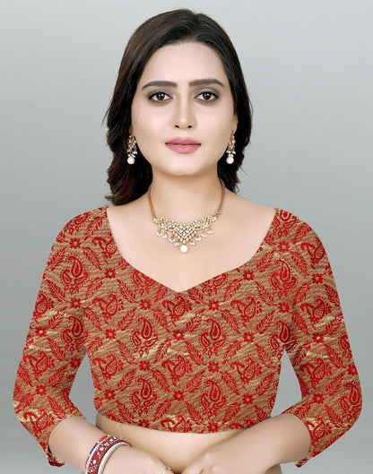 Maroon Plain Pre-draped Saree | Leemboodi