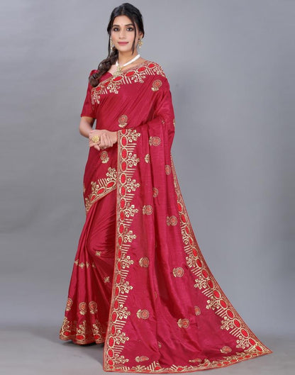 Maroon Embroidery Saree | Sudathi