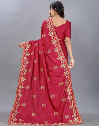Maroon Embroidery Saree | Sudathi