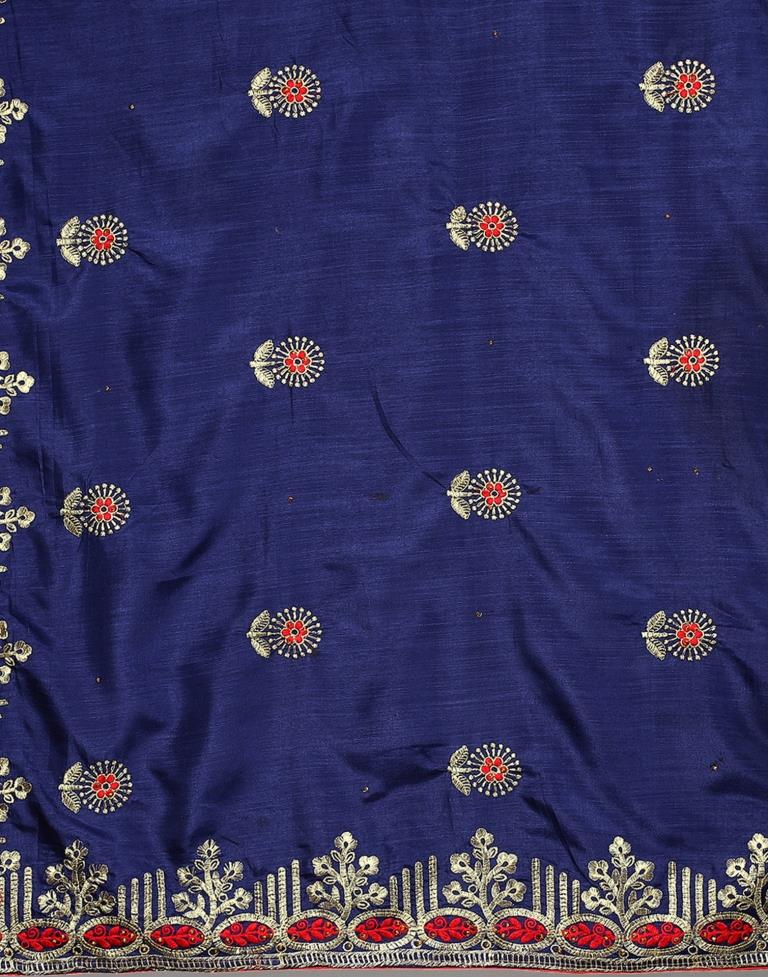 Navy Blue Embroidery Saree | Sudathi