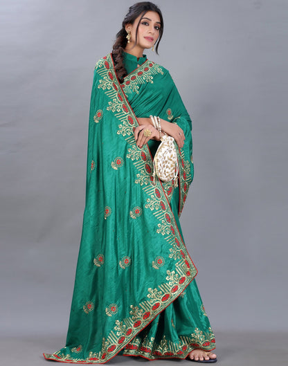 Green Embroidery Saree | Sudathi