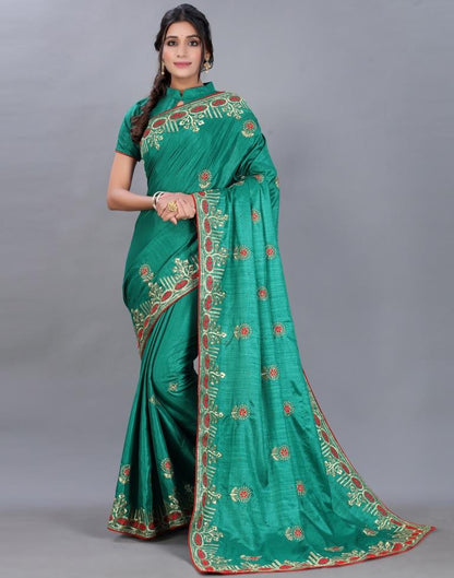 Green Embroidery Saree | Sudathi