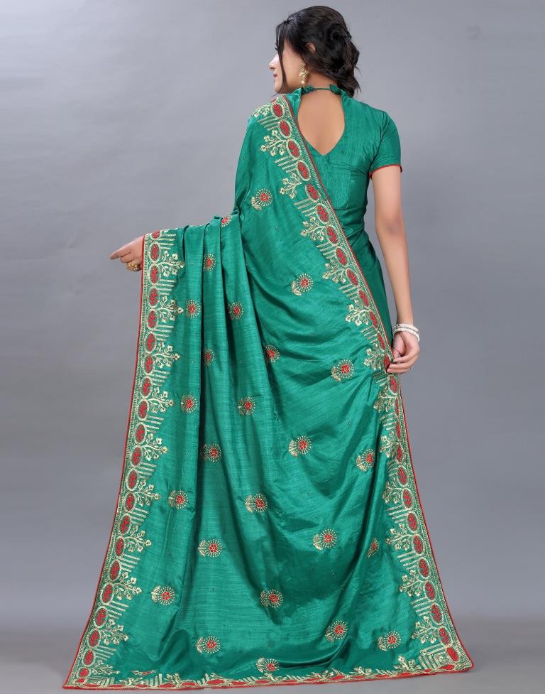 Green Embroidery Saree | Sudathi