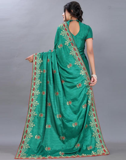 Green Embroidery Saree | Sudathi