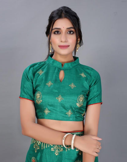 Green Embroidery Saree | Sudathi