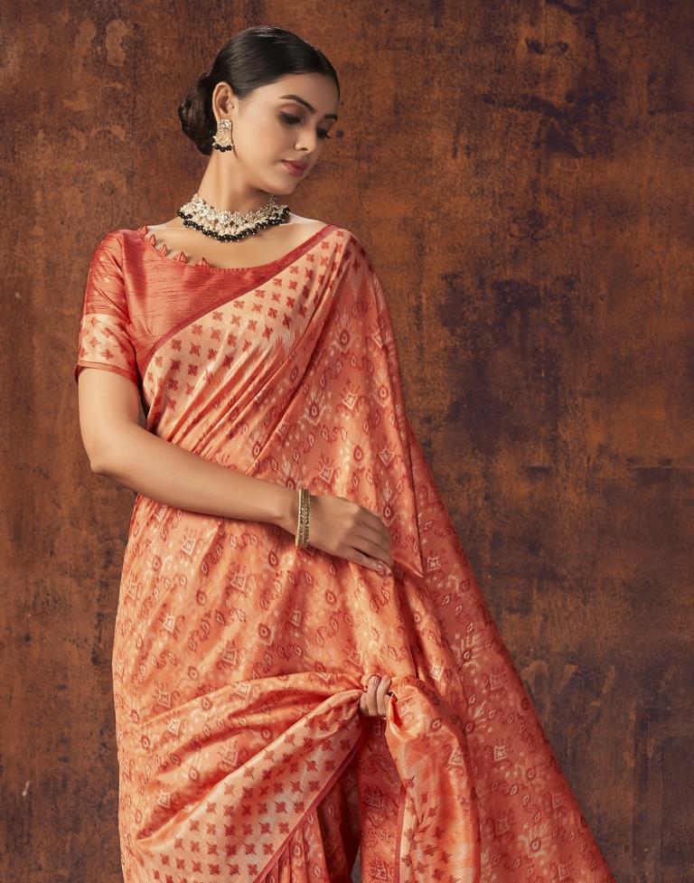 Peach Silk Saree | Sudathi