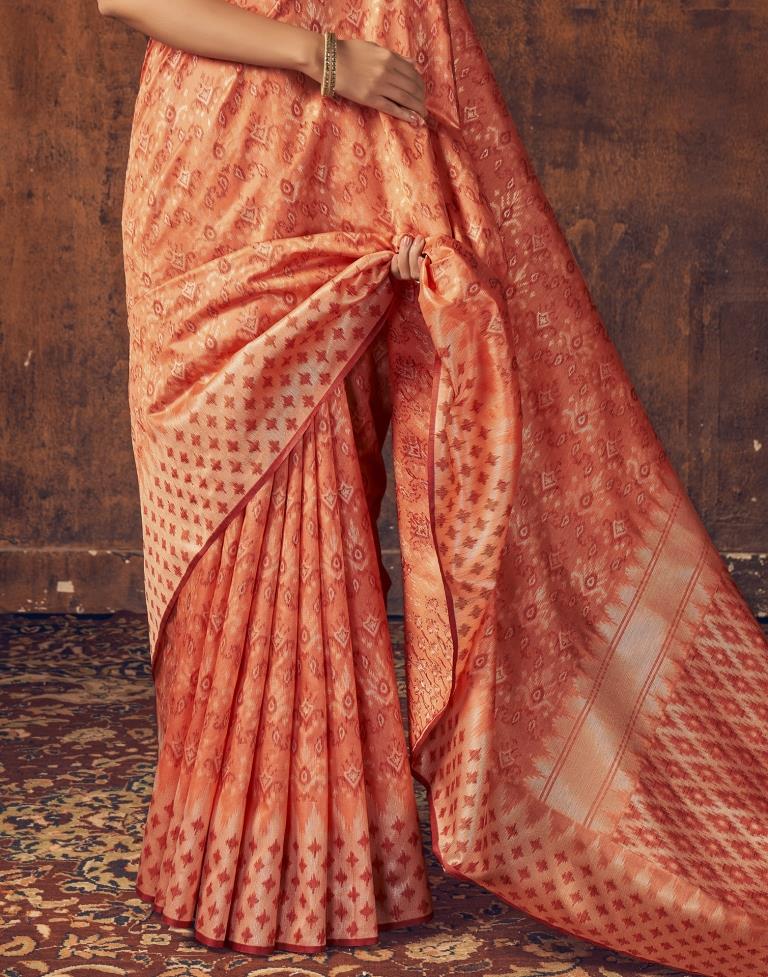 Peach Silk Saree | Sudathi
