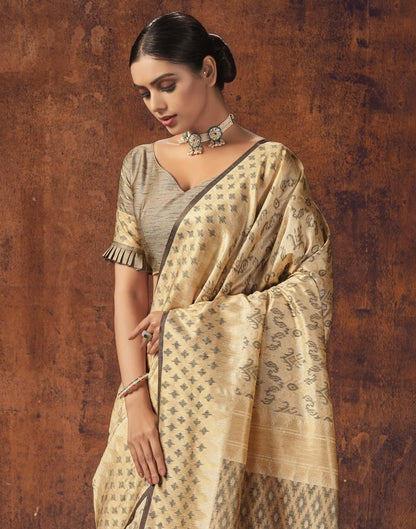 Beige Silk Saree | Sudathi