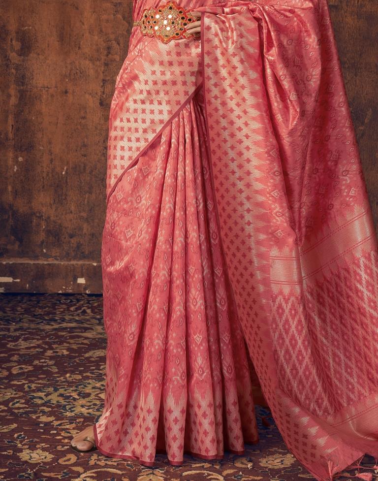 Coral Pink Silk Saree | Sudathi