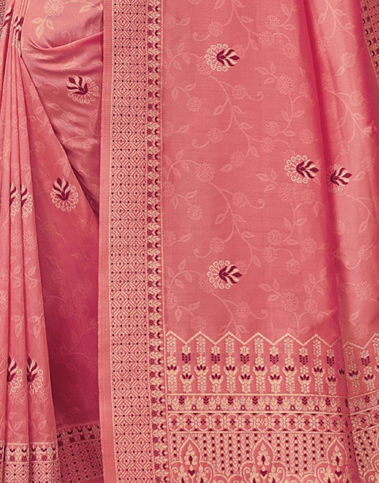 Rose Pink Silk Blend Saree | Sudathi
