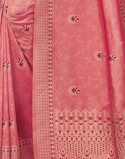 Rose Pink Silk Blend Saree | Sudathi