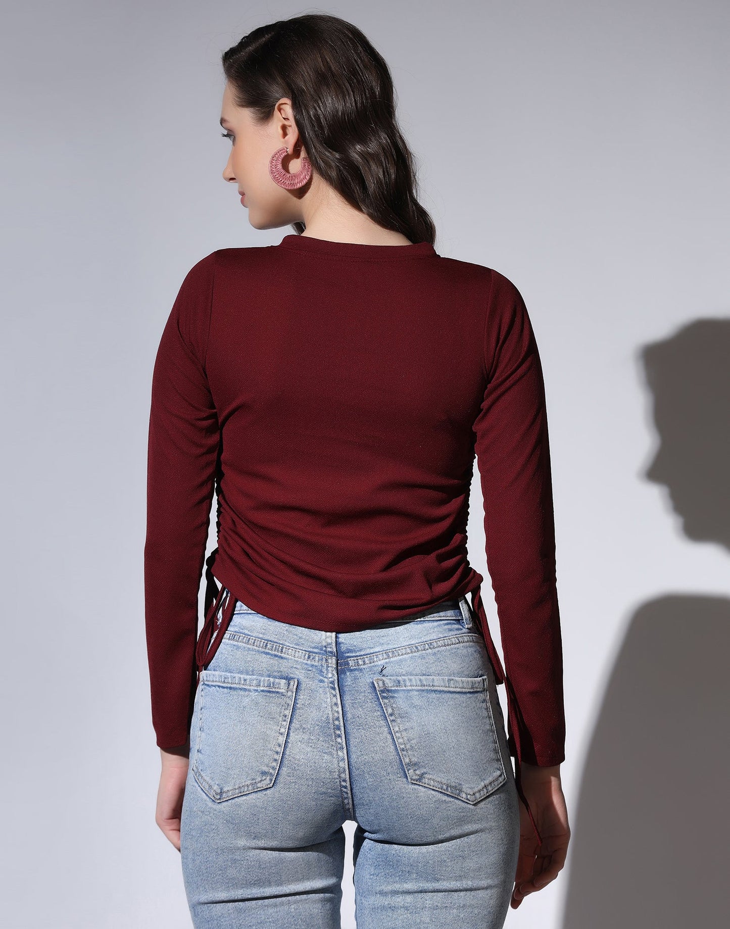 Maroon Colored Lycra Knitted Top | Sudathi