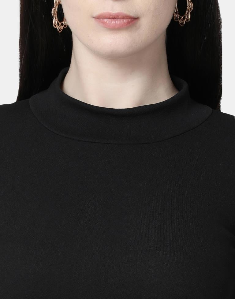 Black Colored Lycra Knitted Top | Sudathi