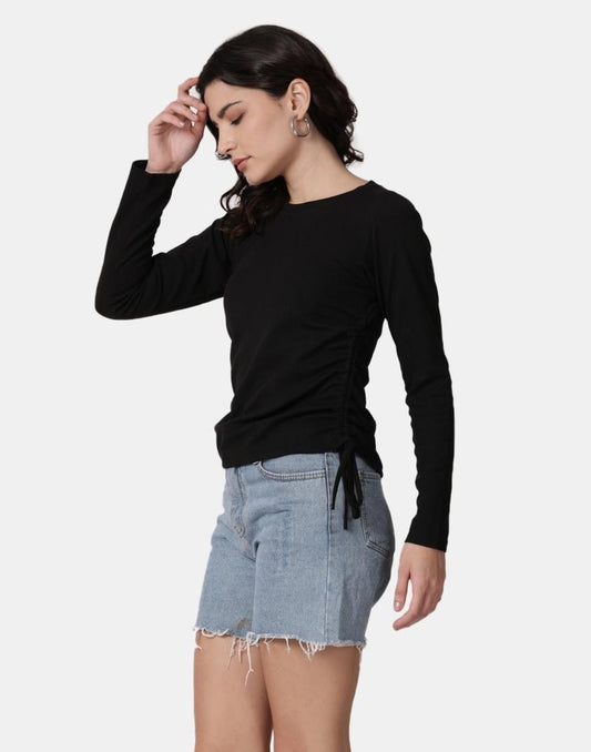 Black Colored Lycra Knitted Top | Leemboodi