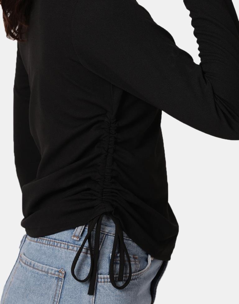 Black Colored Lycra Knitted Top | Leemboodi