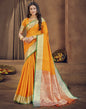 Turmeric Yellow Silk Blend Saree | Sudathi
