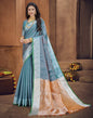 Rama Blue Silk Blend Saree | Sudathi