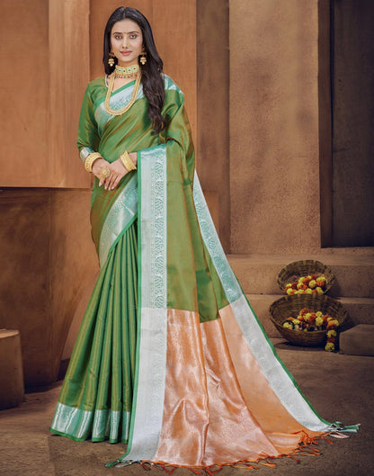 Green Silk Blend Saree | Sudathi