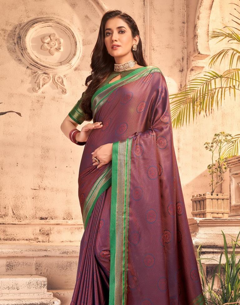 Peach And Navy Blue Silk Saree | Sudathi