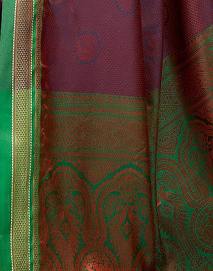 Peach And Navy Blue Silk Saree | Sudathi