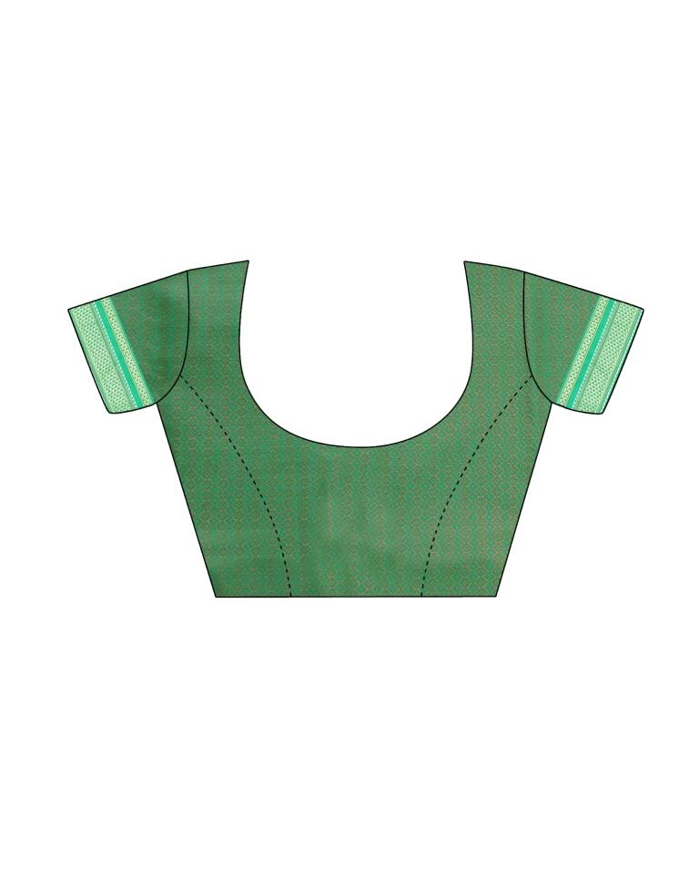 Peach And Navy Blue Silk Saree | Sudathi