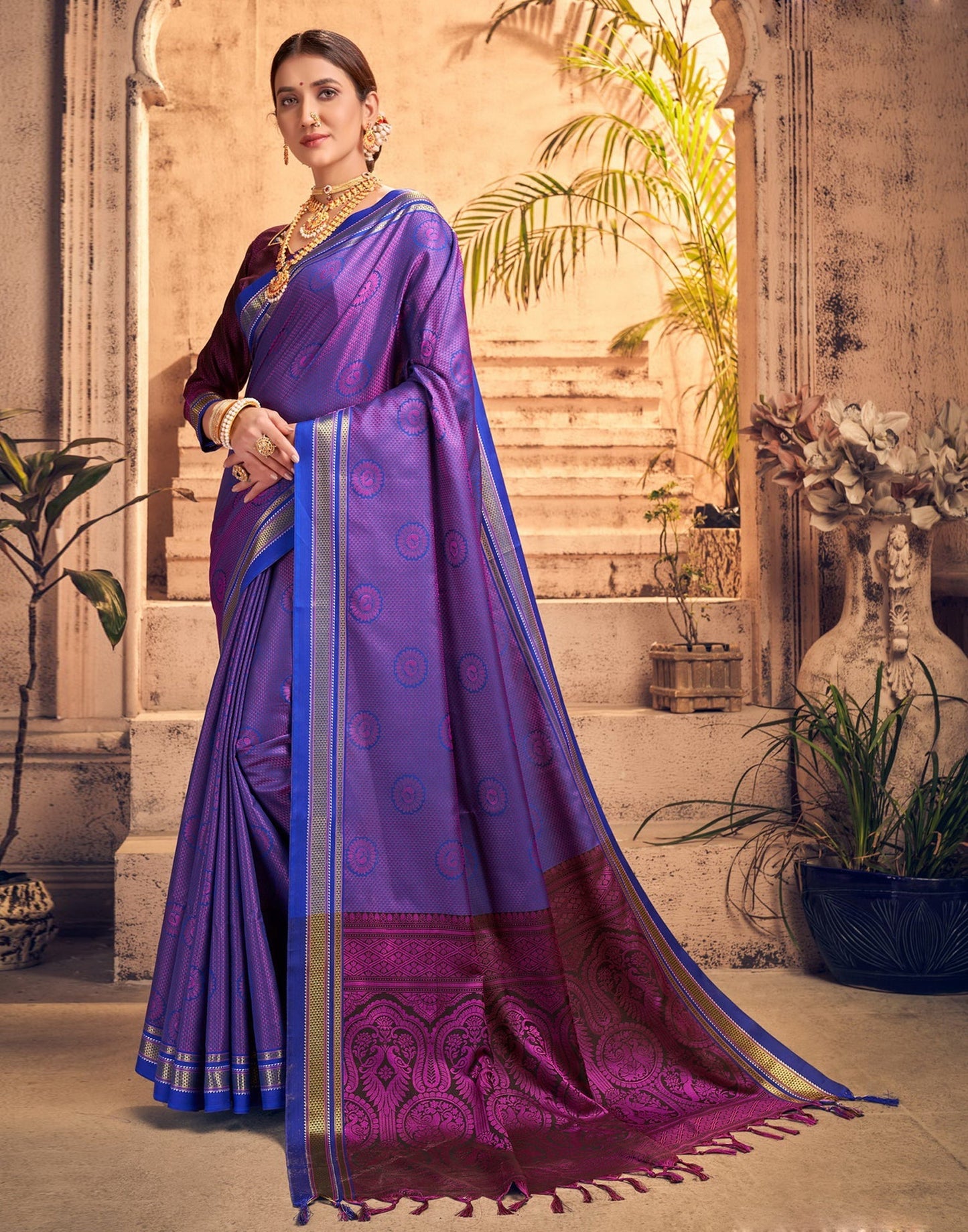 Purple Kanjivaram Silk Saree | Sudathi