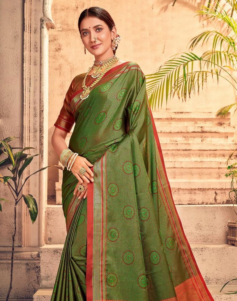 Green And Maroon Silk Saree | Sudathi