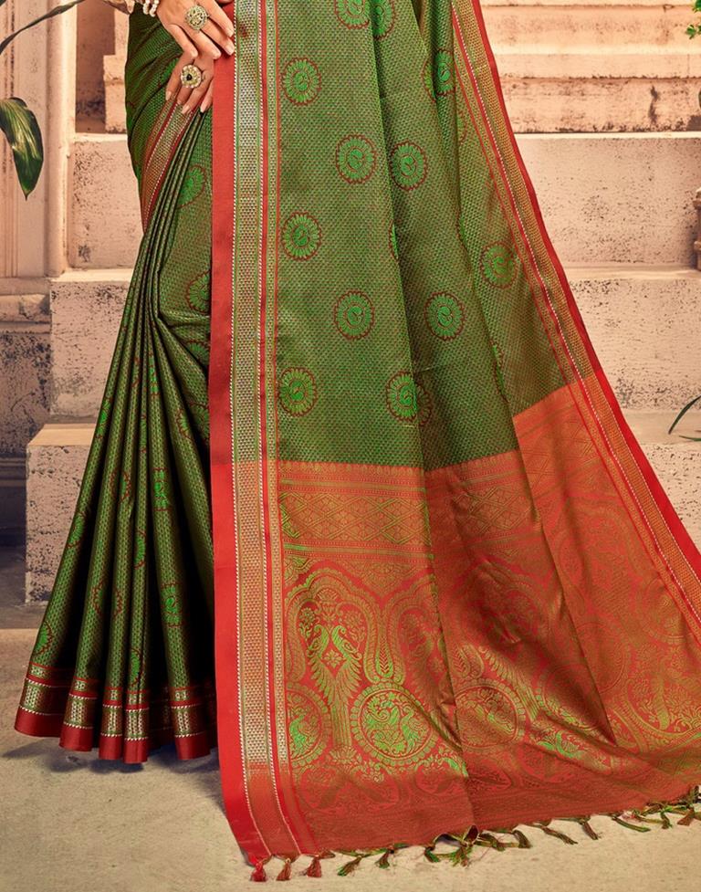 Green And Maroon Silk Saree | Sudathi