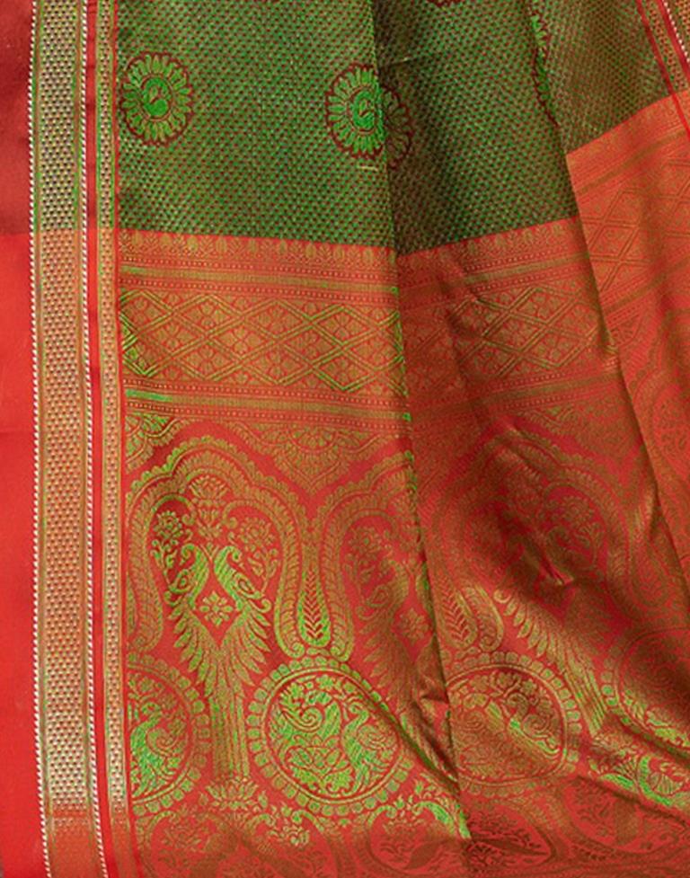 Green And Maroon Silk Saree | Sudathi