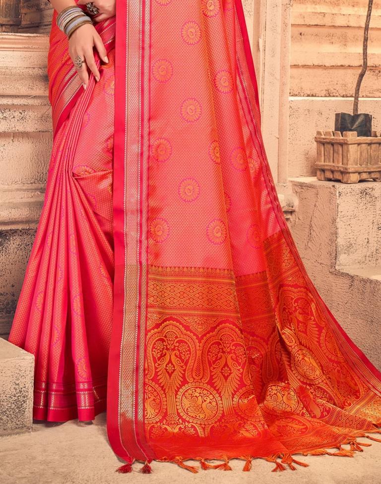 Golden And Hot Pink Silk Saree | Sudathi