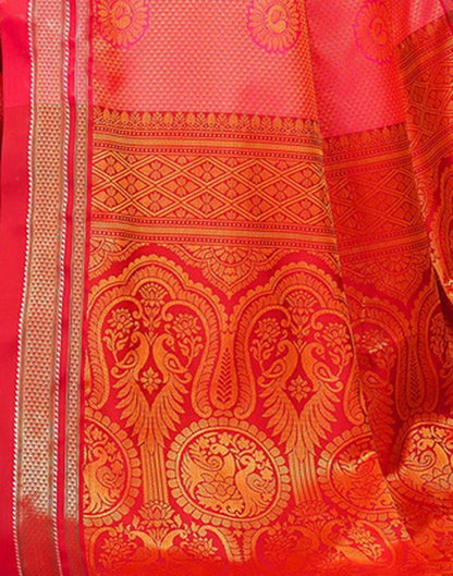 Golden And Hot Pink Silk Saree | Sudathi