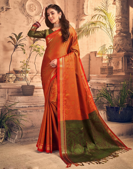 Red And Green Silk Saree | Sudathi