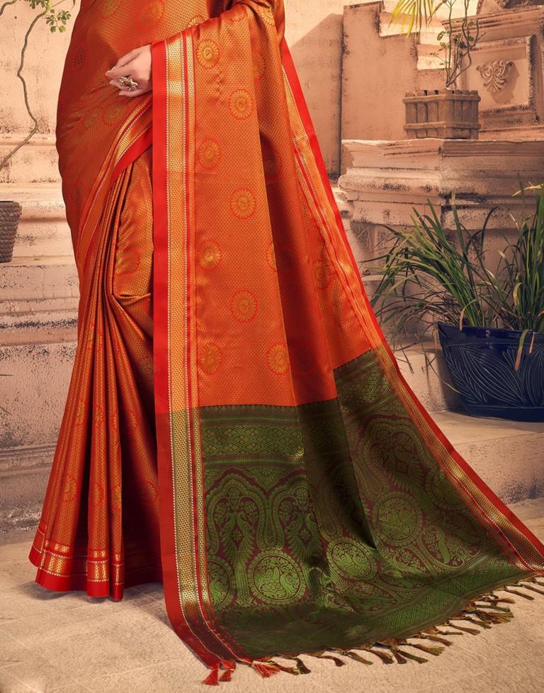 Red And Green Silk Saree | Sudathi