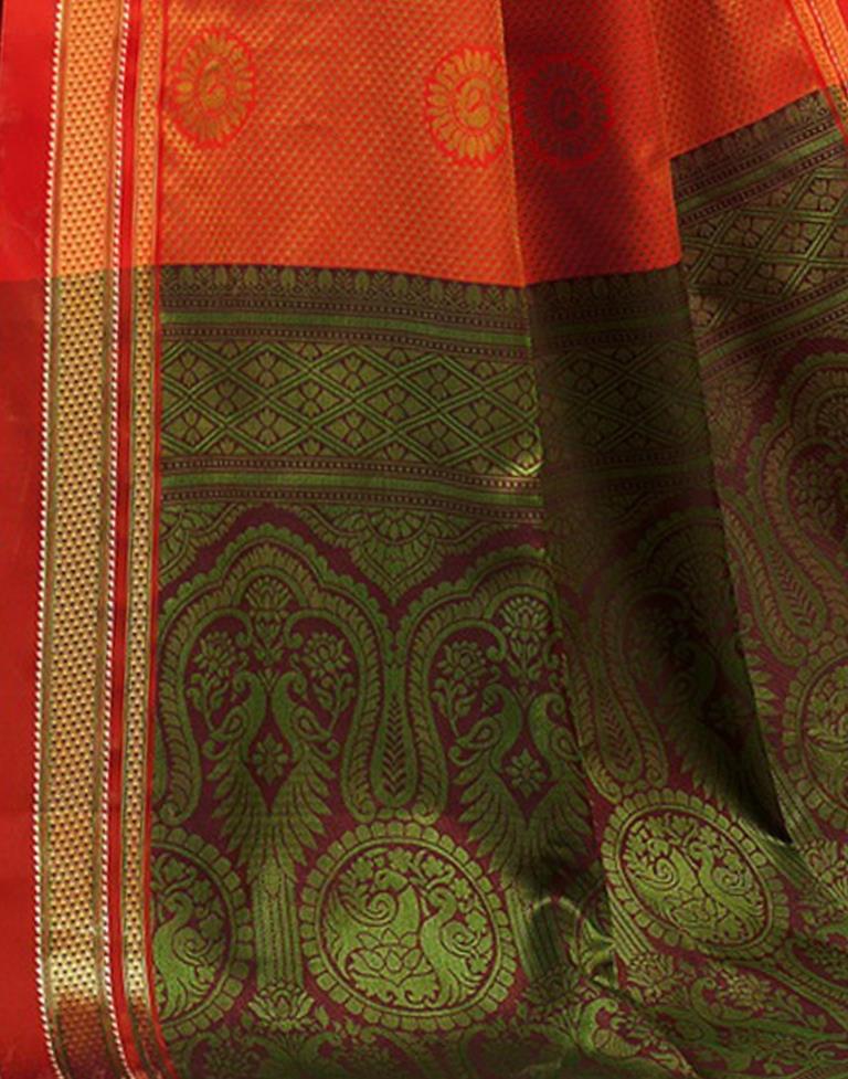 Red And Green Silk Saree | Sudathi