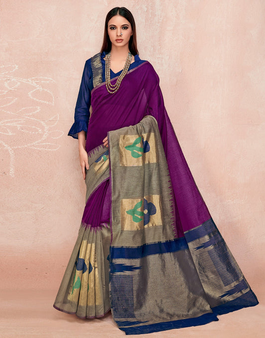 Wine Cotton Saree | Sudathi