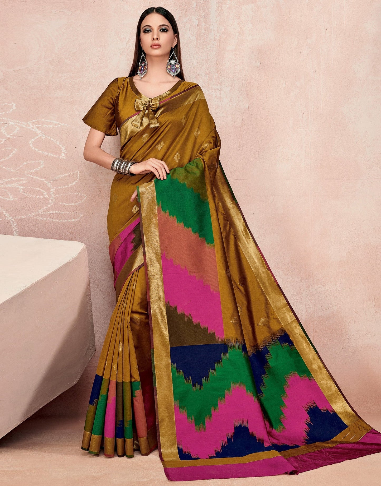 Golden Yellow Cotton Saree | Sudathi