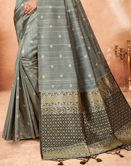 Grey Silk Saree | Sudathi