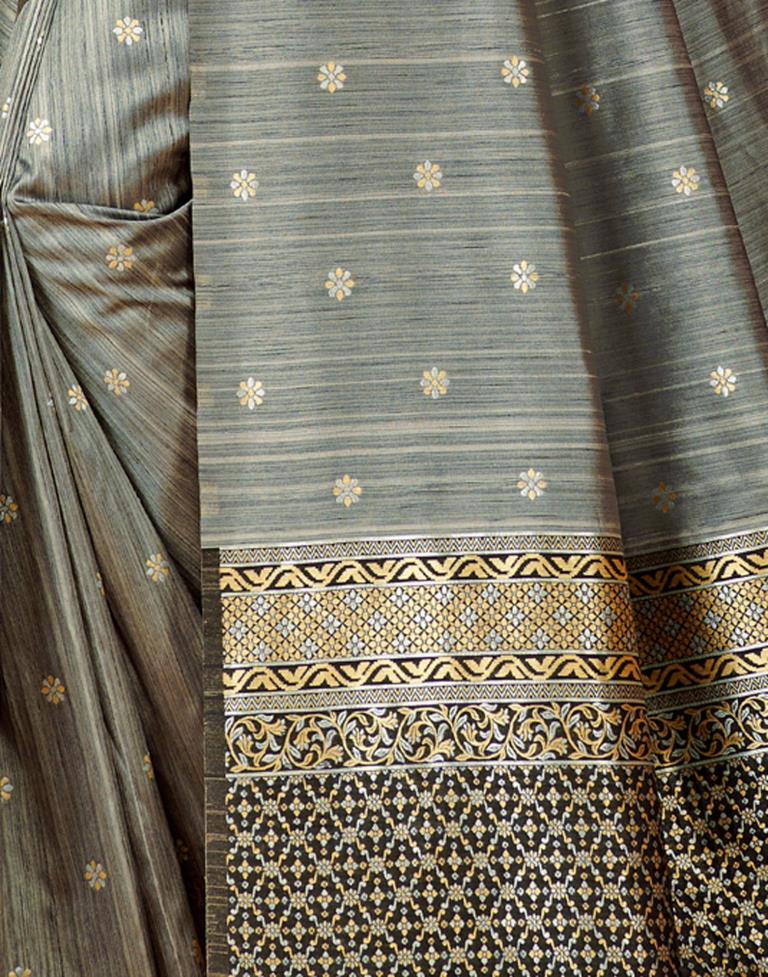 Grey Silk Saree | Sudathi