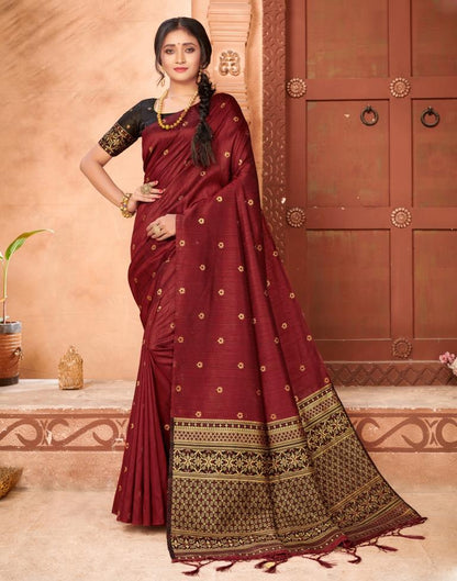 Maroon Silk Saree | Sudathi